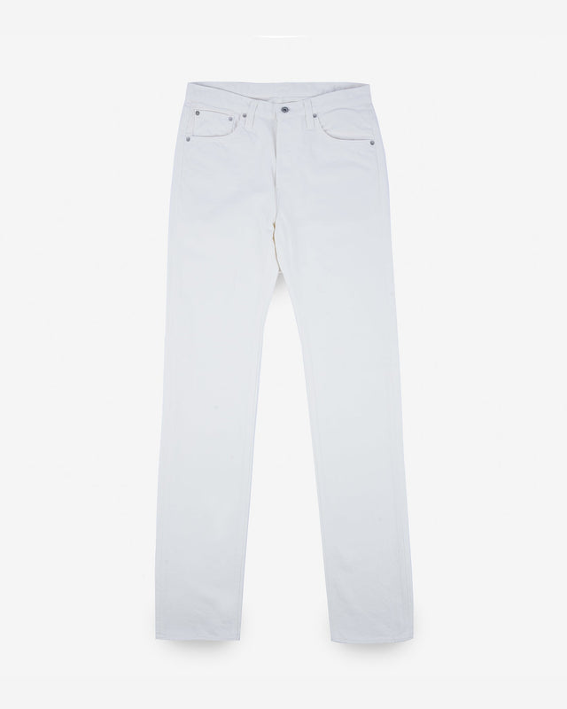 13.5oz Denim Slim Straight Cut Jeans - White