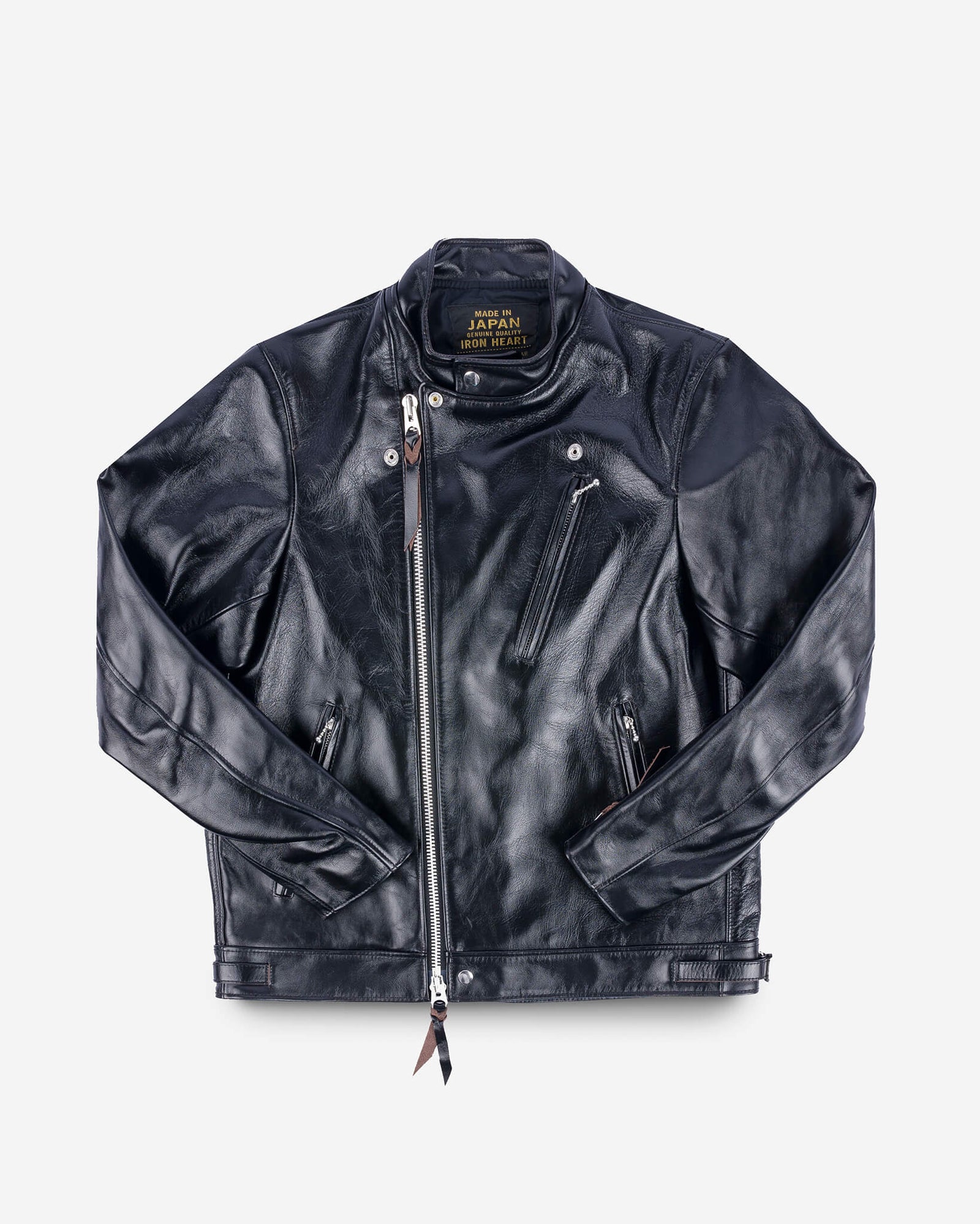 Japanese Horsehide Double Motorcycle Jacket - Black