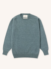 Fine Gauge Crew Neck in Teal Lambswool