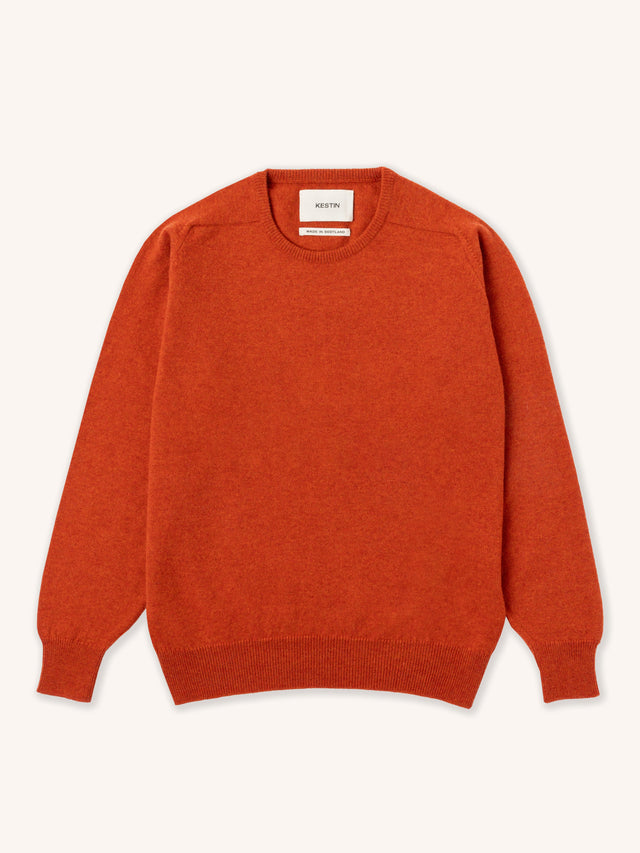 Fine Gauge Crew Neck in Ember Lambswool