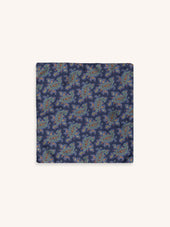 Pocket Square in Navy Paisley Silk