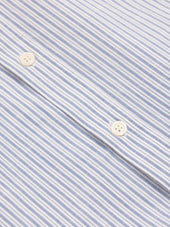 Raeburn Button Down Shirt in Blue Stripe Slub Organic Cotton