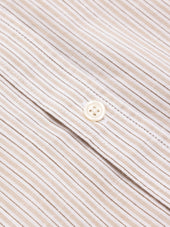 Raeburn Button Down Shirt In Beige Stripe Slub Organic Cotton