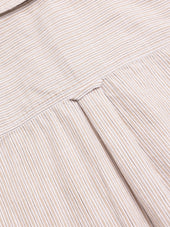 Raeburn Button Down Shirt In Beige Stripe Slub Organic Cotton