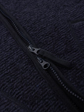 Lanark Zip Fleece in Navy Ribbed Wool Blend