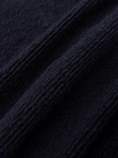 Lanark Zip Fleece in Navy Ribbed Wool Blend