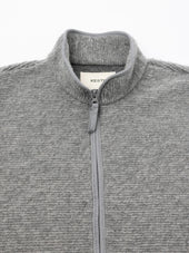 Lanark Zip Fleece in Grey Ribbed Wool Blend