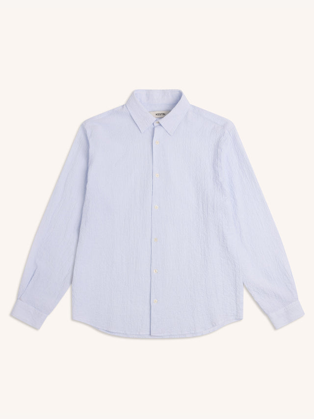 Dirleton Shirt in Blue Pinstripe Seersucker