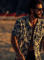 Draped Linen Deuce Coupe Camp Shirt