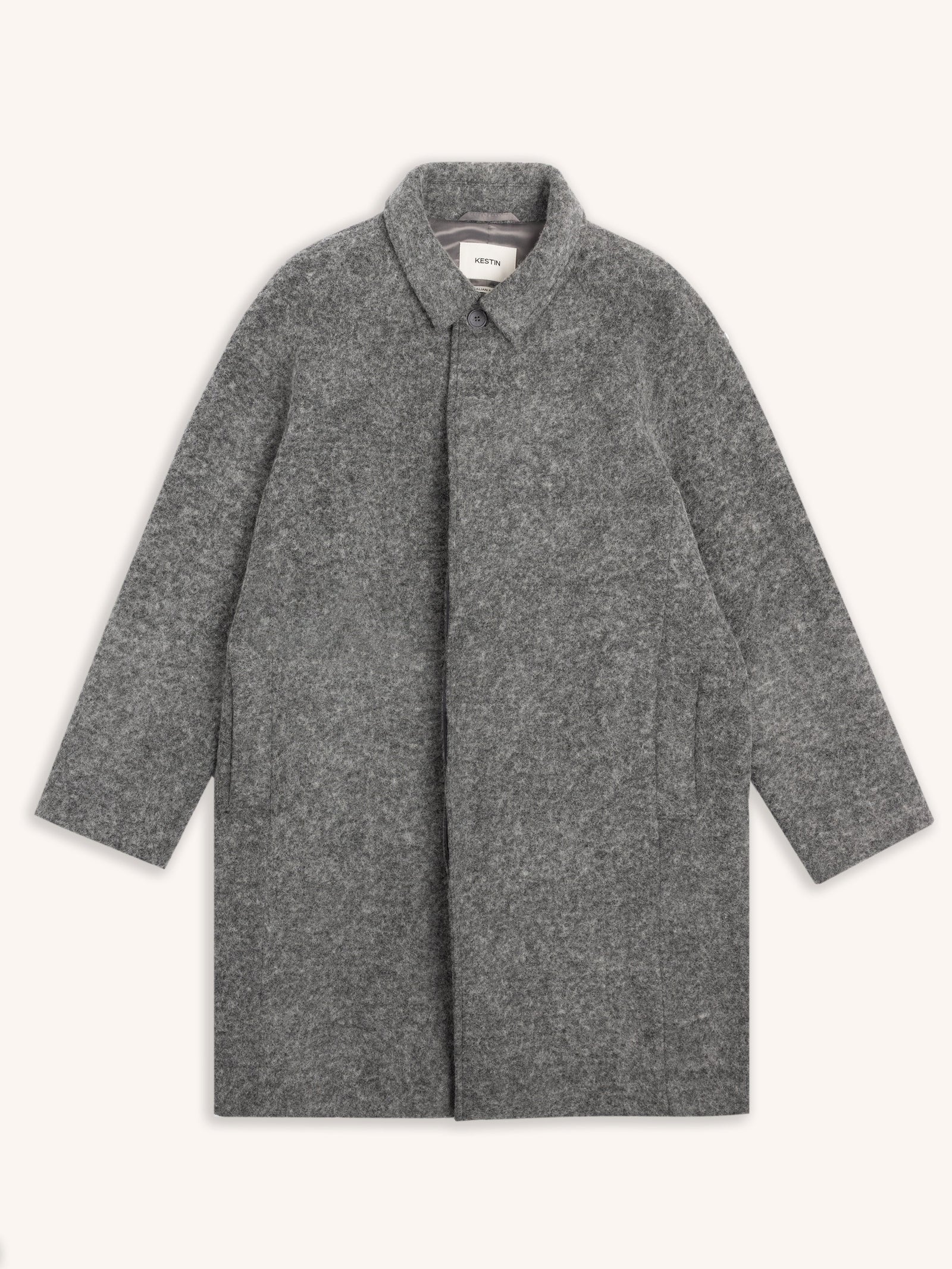 Dundas Overcoat In Grey Italian Wool Blend