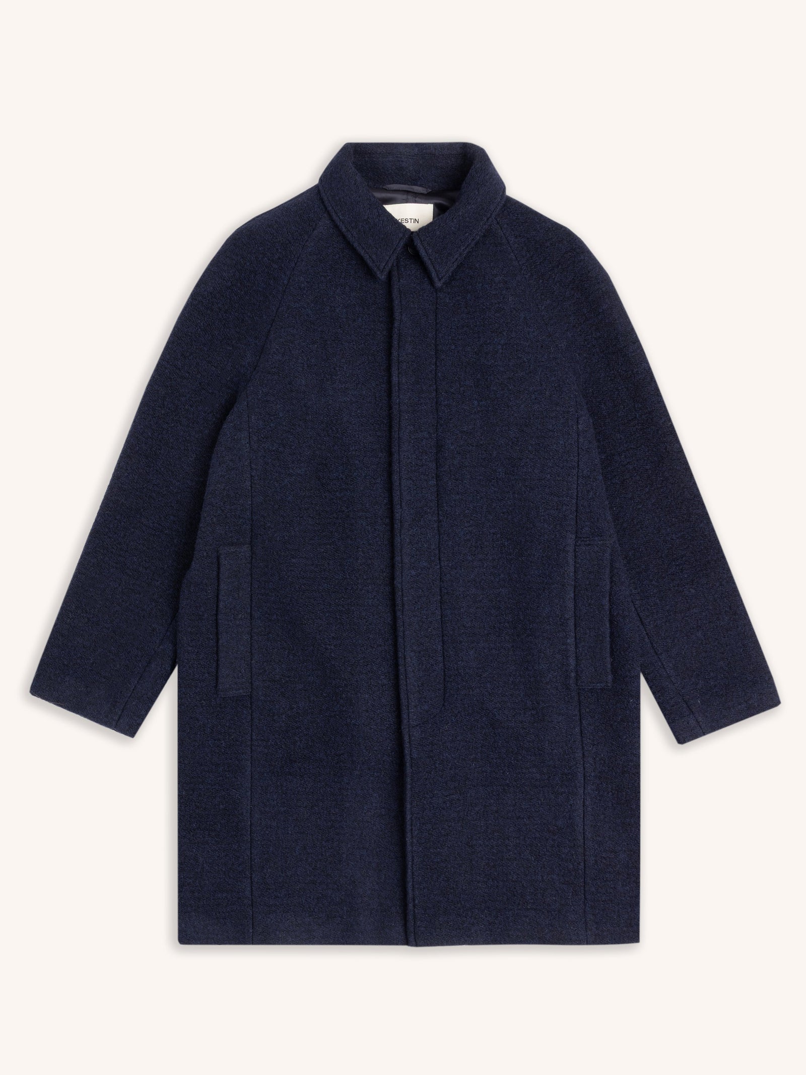 Dundas Overcoat In Midnight Italian Wool Blend