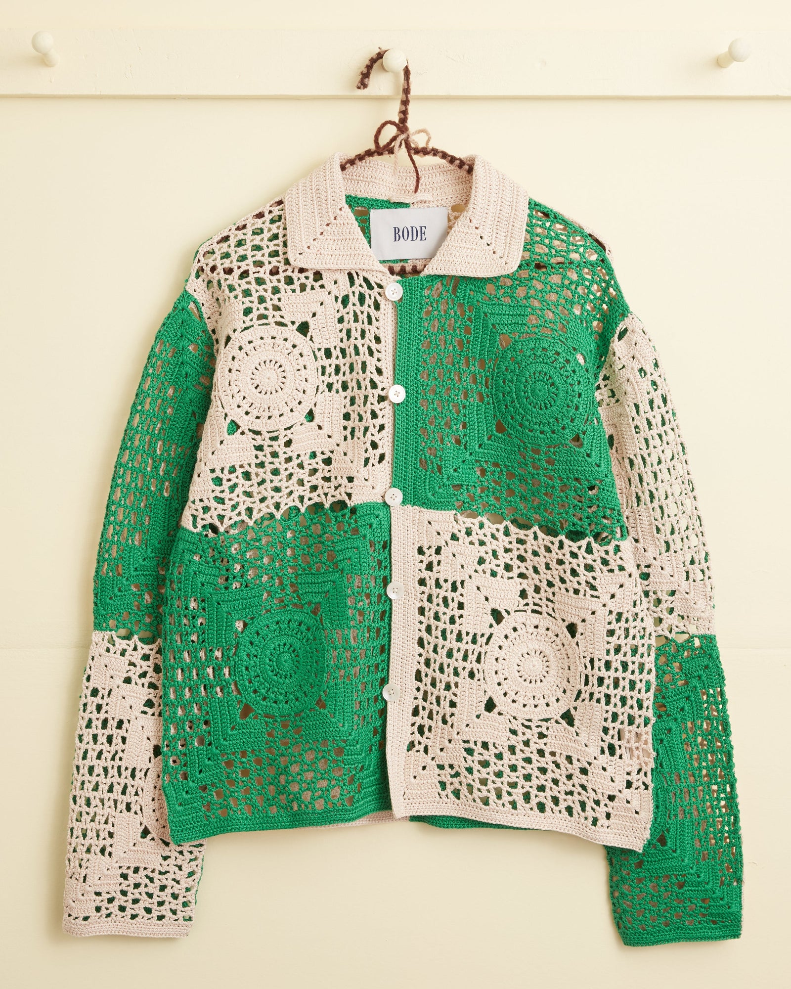Duotone Crochet Overshirt Green