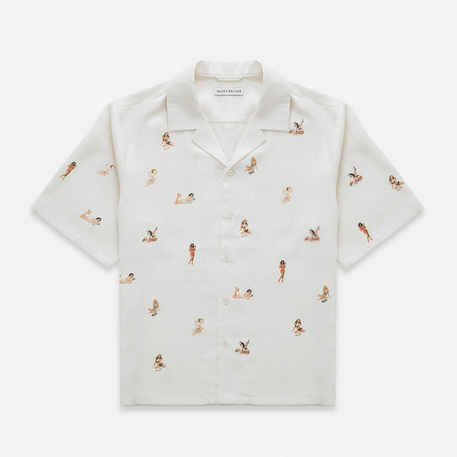 Pin Up Antique White Short Sleeve Shirt