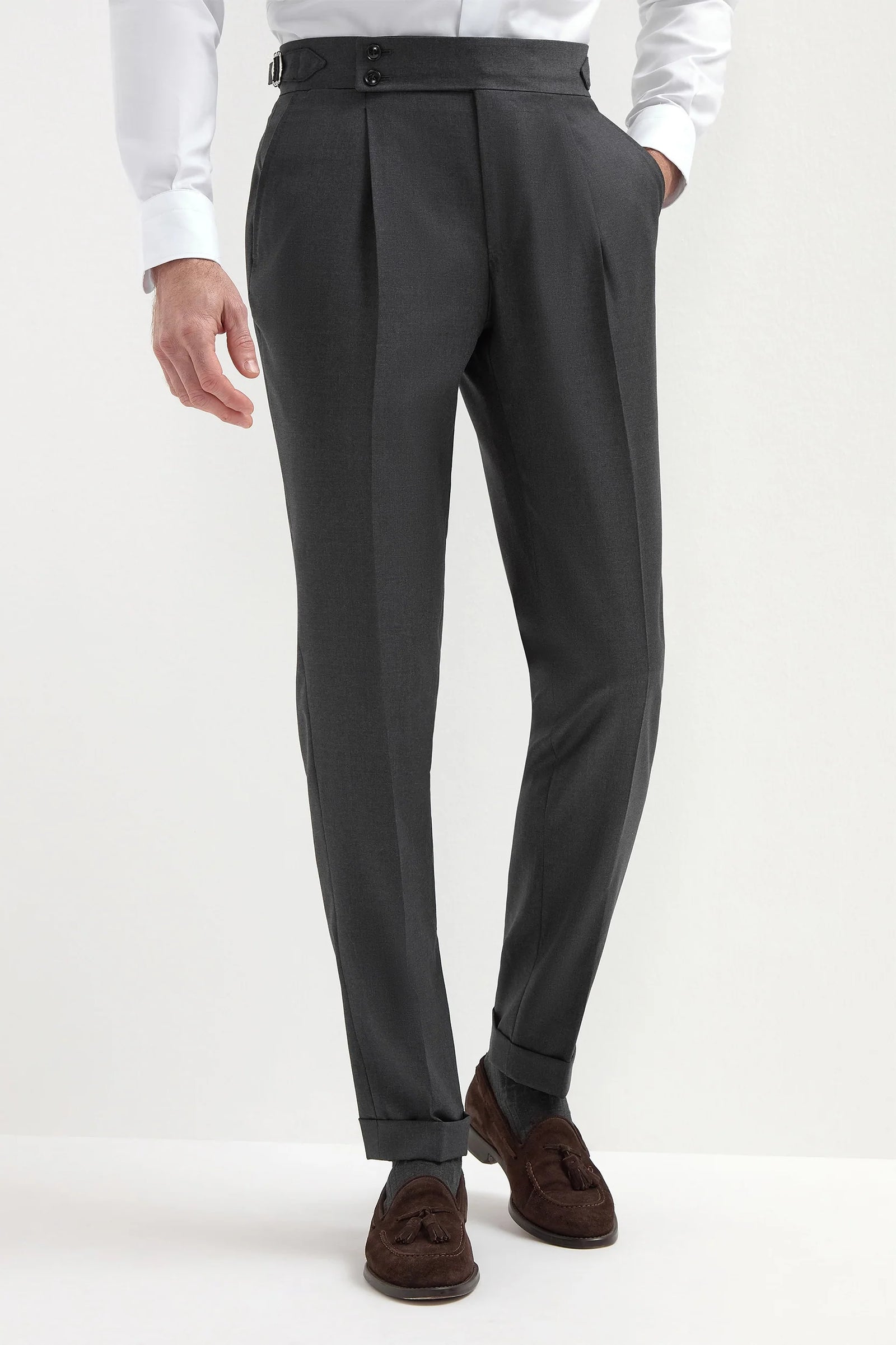 Dark Grey Soragna Trousers Made In Italy