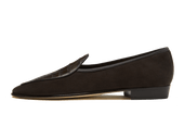 Sagan Classic Precious Leather Loafers In Dark Brown Suede And Crocodile