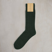 Soft Shetland and Cashmere Socks in Dark Green