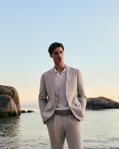 Men's Amalfi Linen Jacket Sand Brown