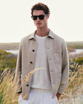 Men's Canvas Barn Jacket Stone Brown