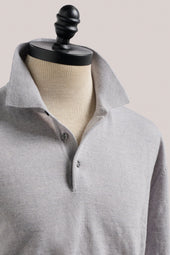 Daylesford Merino Long Sleeved Polo - Fog