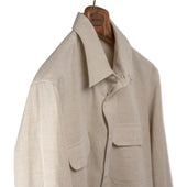 Artist Shirt In Undyed Cotton And Hemp Gabardine
