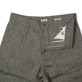 Naturalist Shorts In And Ecru Herringbone Linen