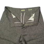 Naturalist Shorts In And Ecru Herringbone Linen