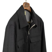 Student Jacket In Anthracite Prince Of Wales Tropical Wool