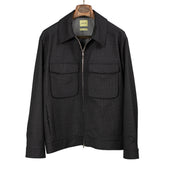 Student jacket in anthracite Prince-of-Wales tropical wool