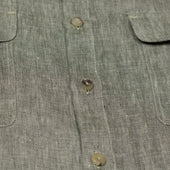 Two Pocket Overshirt In And Ecru Herringbone Linen