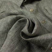 Two Pocket Overshirt In And Ecru Herringbone Linen