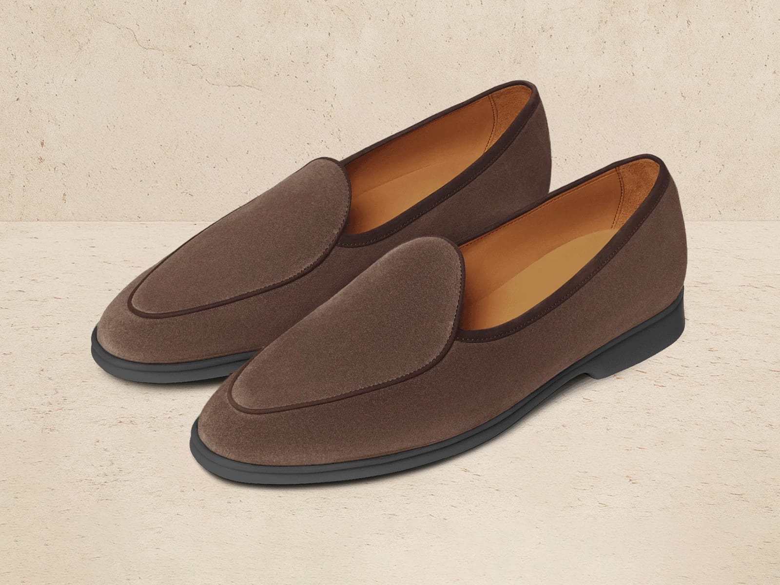 Stride Loafers In Deep Glove Suede Dark Sole