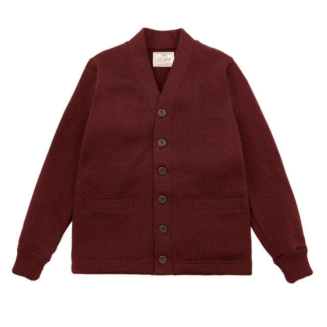 Classic Cardigan - Burgundy Wool Knit