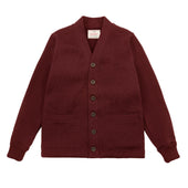 Classic Cardigan - Burgundy Wool Knit