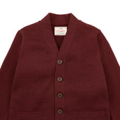 Classic Cardigan - Burgundy Wool Knit