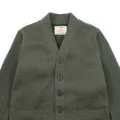 Classic Cardigan - Green Wool Knit