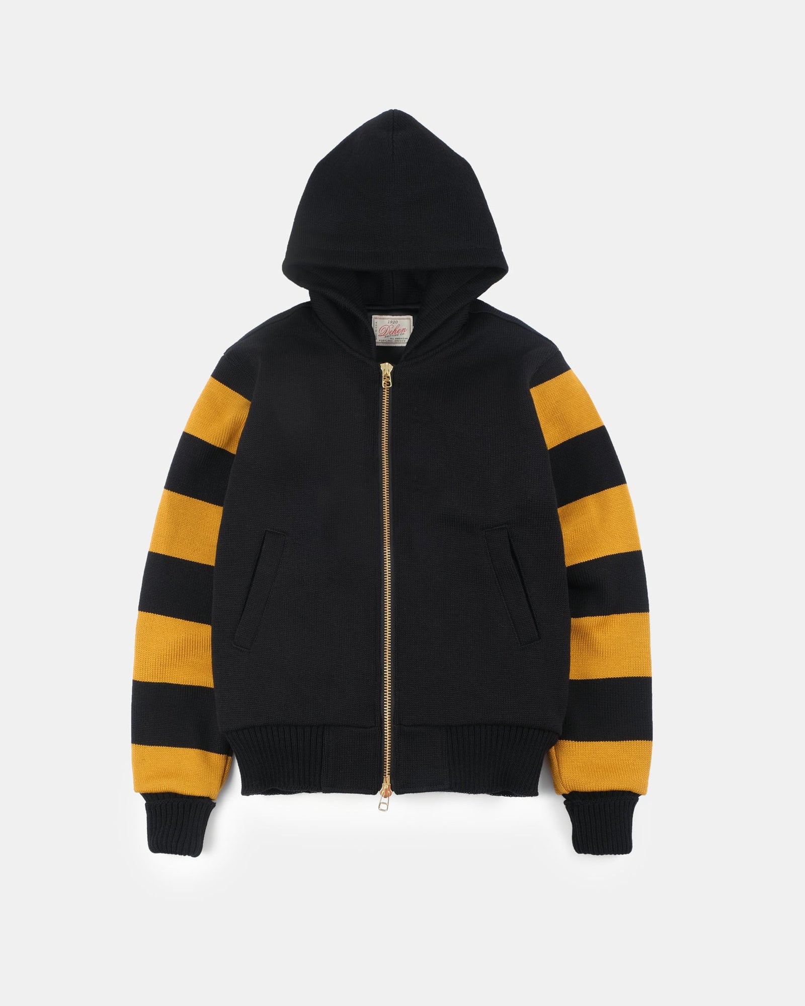 Full Throttle Striped Moto Hoodie Old Gold