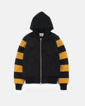 Full Throttle Striped Moto Hoodie Old Gold
