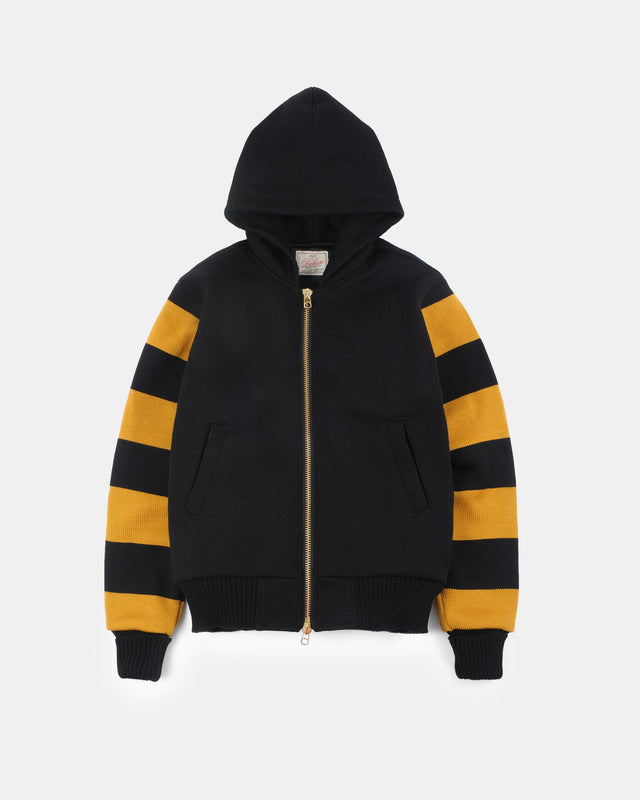 Full Throttle Striped Moto Hoodie Old Gold