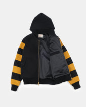 Full Throttle Striped Moto Hoodie Old Gold