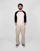 Heavy Duty Baseball Tee 2 Tone Natural
