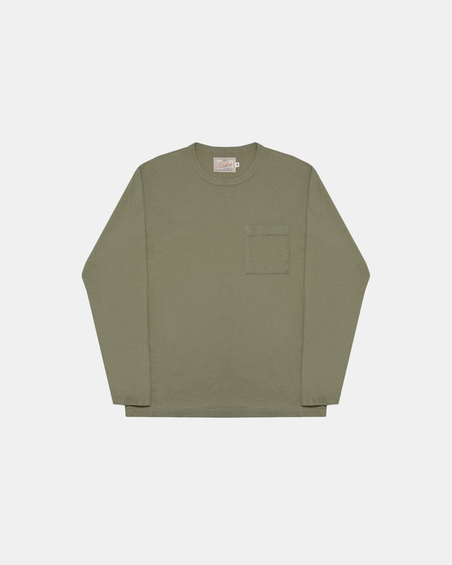 Heavy Duty Long Sleeve Tee Single Pocket Fatigue