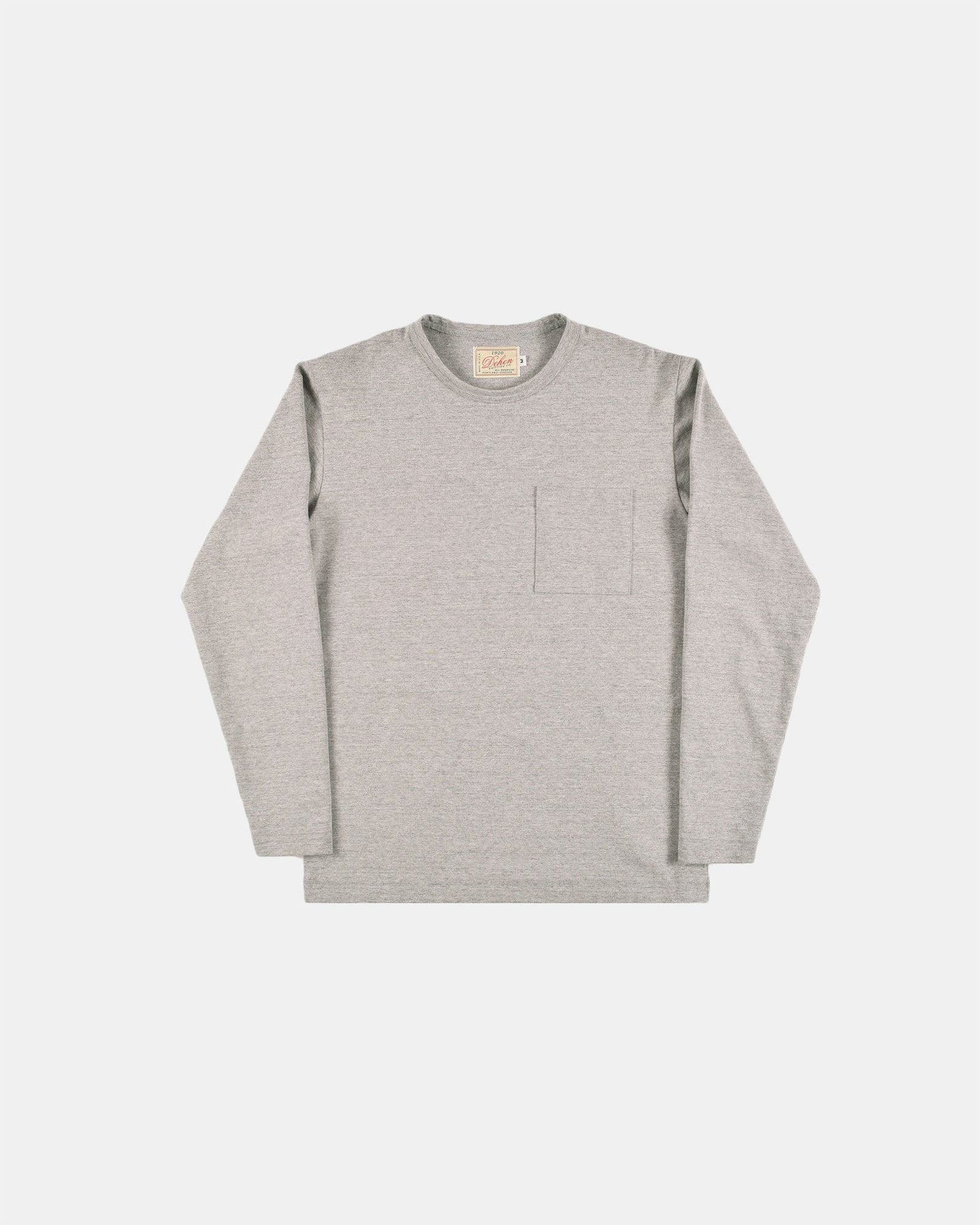 Heavy Duty Long Sleeve Tee Single Pocket Heather