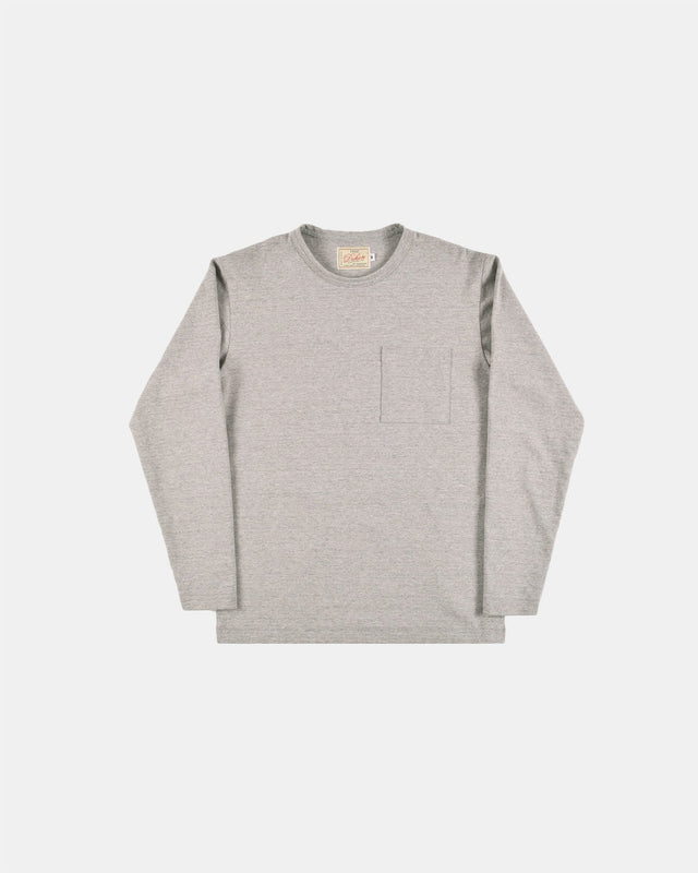 Heavy Duty Long Sleeve Tee Single Pocket Heather