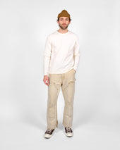 Heavy Duty Long Sleeve Tee - Non Pocket w/ Cuff - Natural