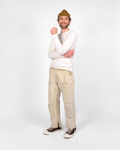 Heavy Duty Long Sleeve Tee - Non Pocket w/ Cuff - Natural