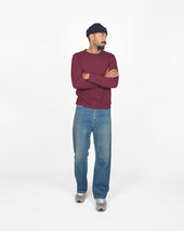 Heavy Duty Long Sleeve Tee Single Pocket Burgandy