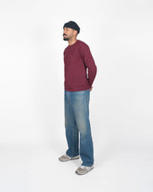 Heavy Duty Long Sleeve Tee Single Pocket Burgandy