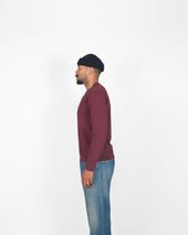 Heavy Duty Long Sleeve Tee Single Pocket Burgandy