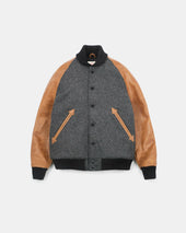 Raglan Varsity Jacket Granite Black Antique