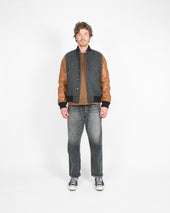 Raglan Varsity Jacket Granite Black Antique